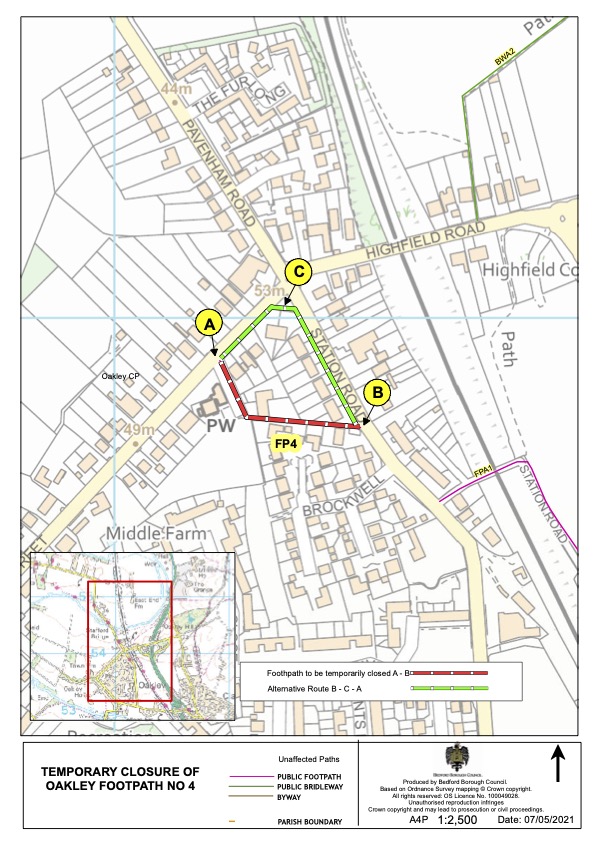 Map of affected route